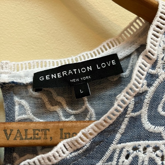 GENERATION LOVE | Sleeveless Embroidered Denim Top - Picture 3 of 3